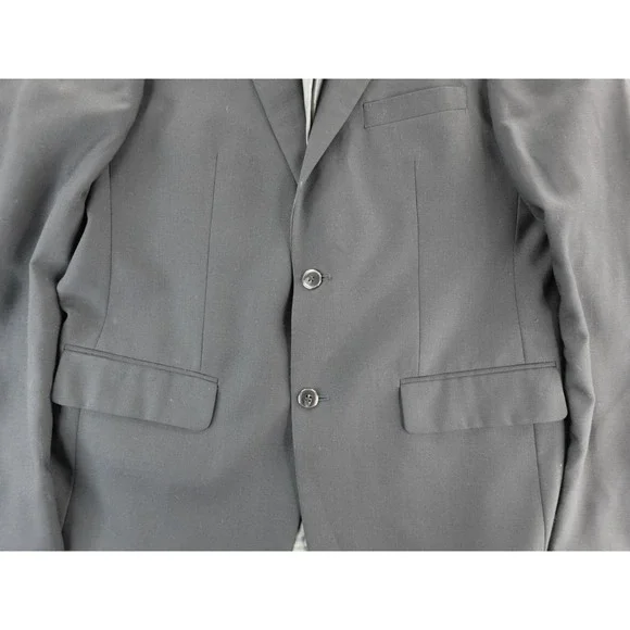 Wilke Rodriguez Classic Black Two Button Blazer Mens Business Casual Suit 42L